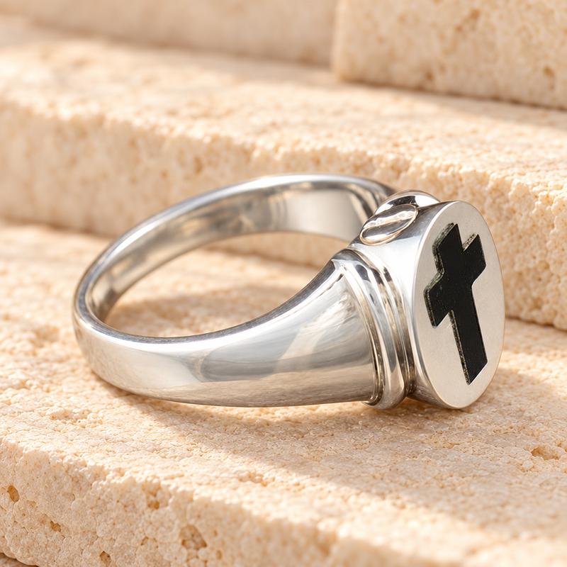 Men's Silver Eternity Ring Memorial Urn