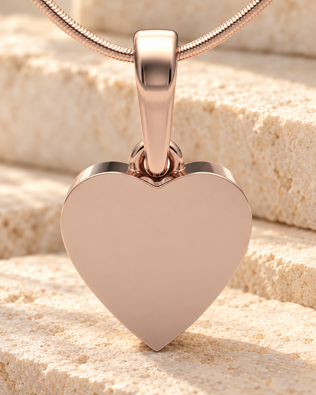 Rose Gold Plated Serenity Heart Forever Sealed Cremation Jewelry — main — 20037rgfs