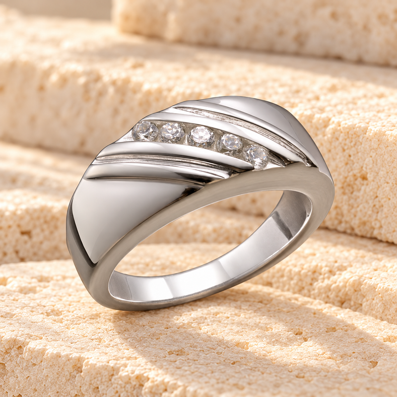 14K Women's White Gold Soothing Ashes Cremation Ring