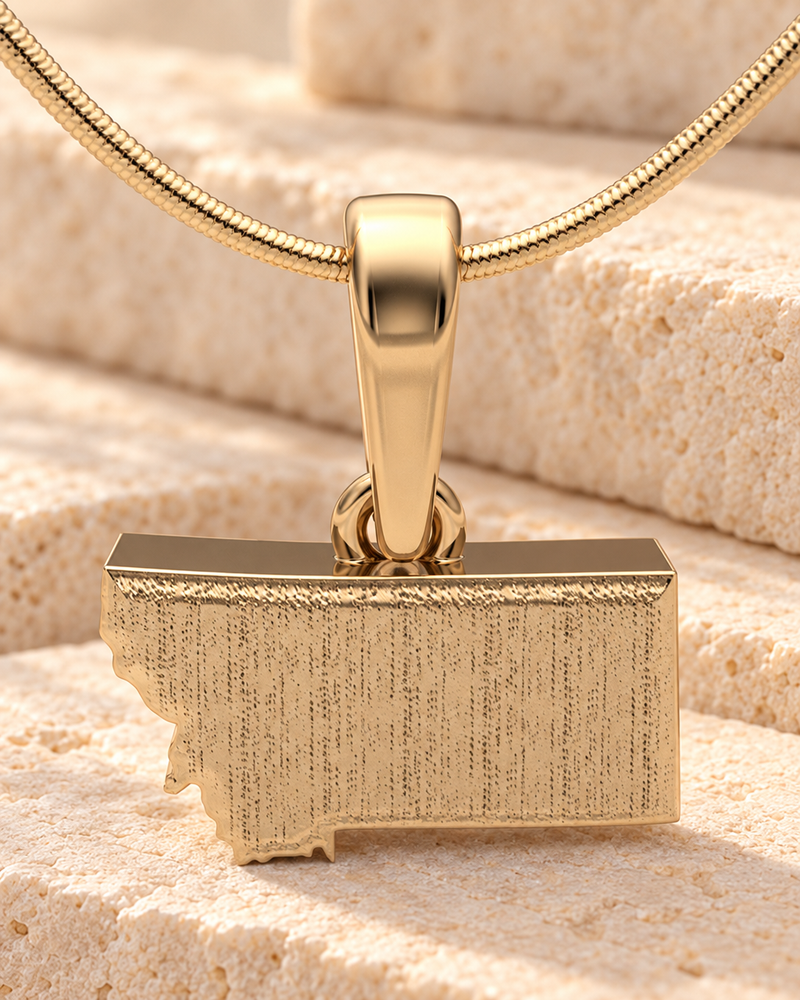 14K Gold My State Forever Sealed Memorial Jewelry