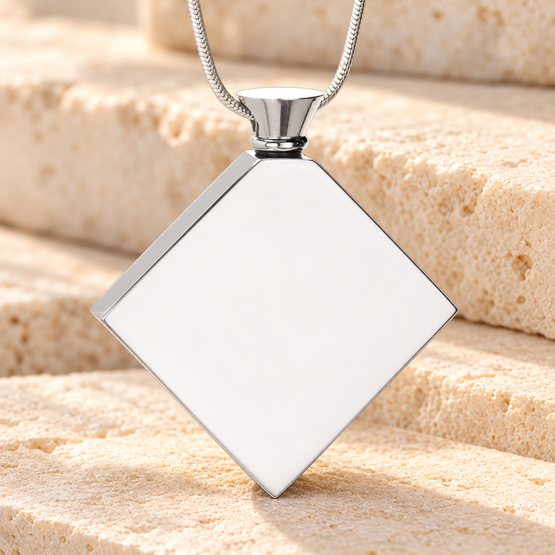 Silver Quaint Diamond Urn Pendant