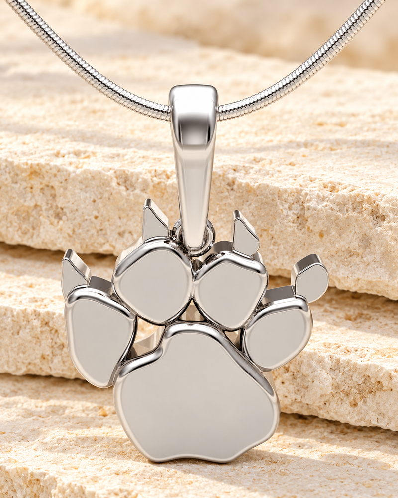 Sterling Silver Pawprint Forever Sealed Memorial Jewelry