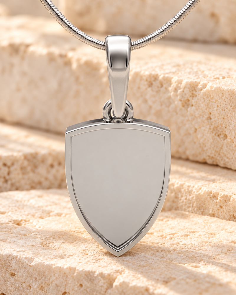 14K White Gold Shield Me Forever Sealed Memorial Jewelry