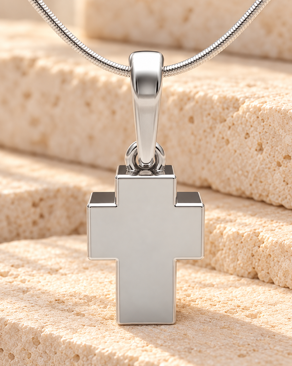 Sterling Silver Faithful Cross Forever Sealed Cremation Jewelry — main — evr6452ssfs