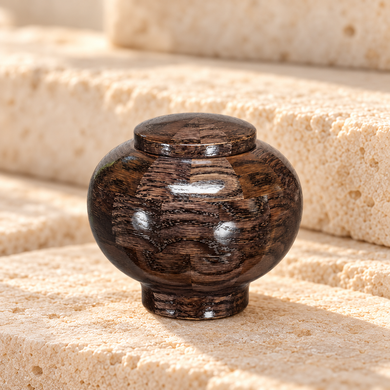 Peony Urn in Black-Keepsake