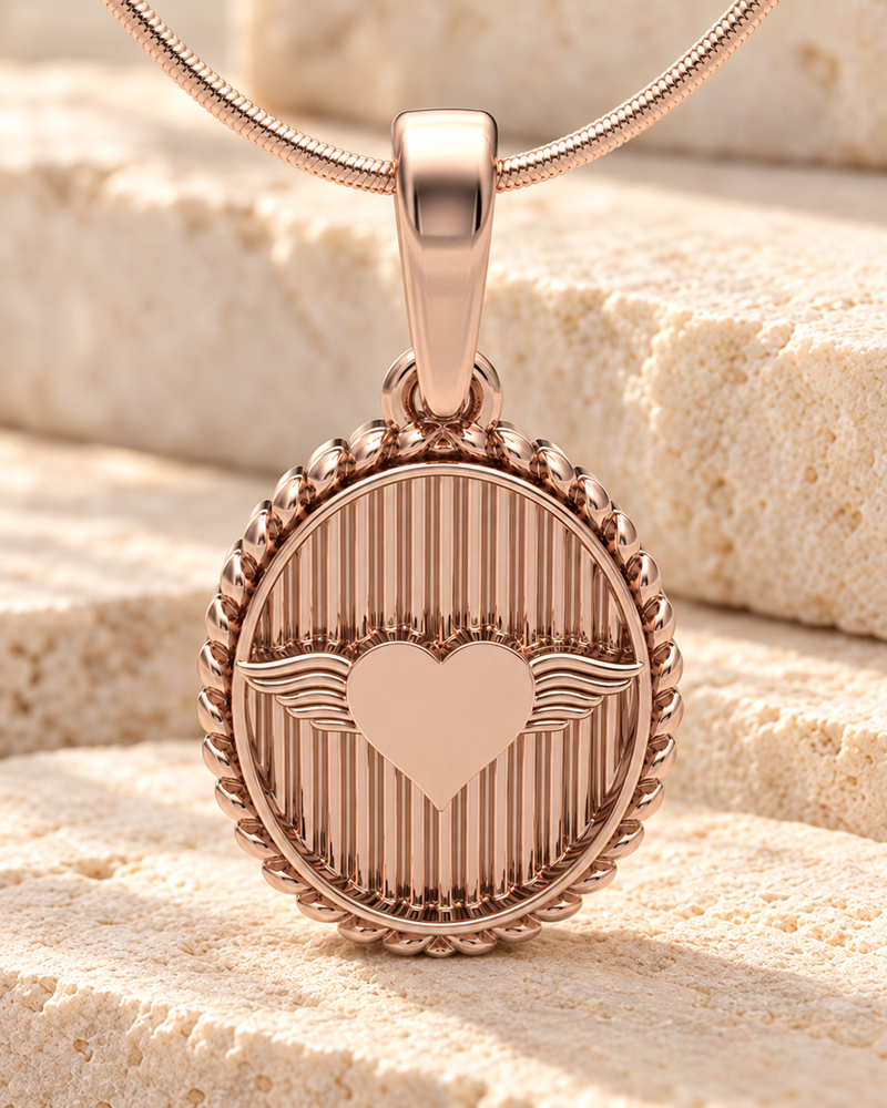 Rose Gold Plated At Heart Oval Forever Sealed Memorial Jewelry