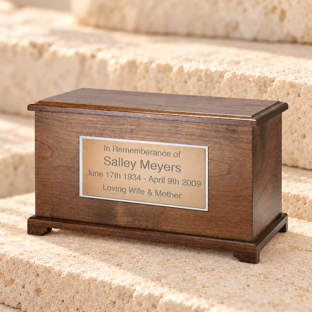 Walnut Destiny Cremation Urn — main — evr9134