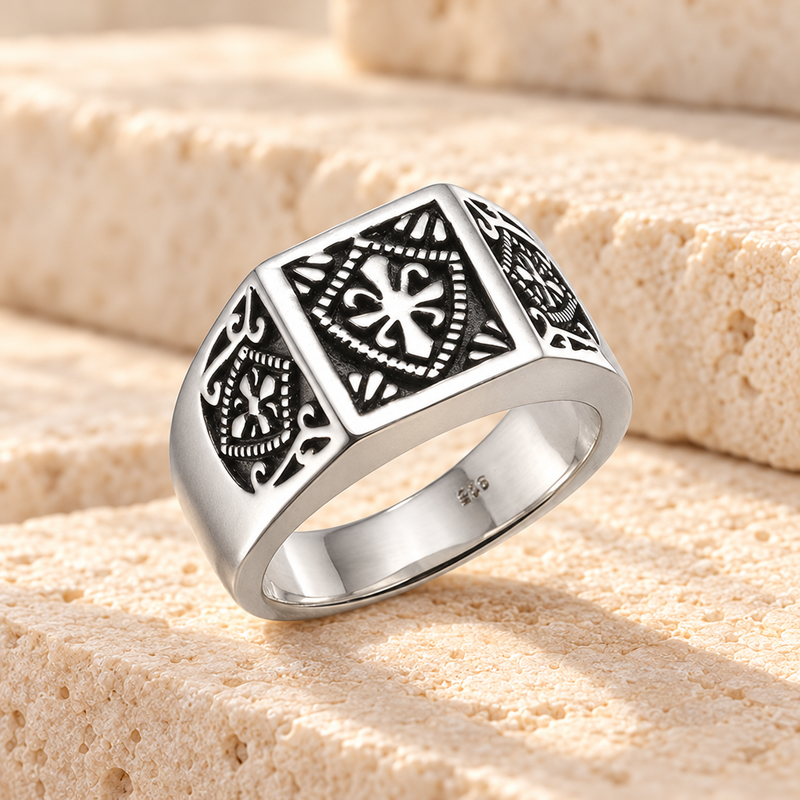 Sterling Silver Crowned Cremation Ring