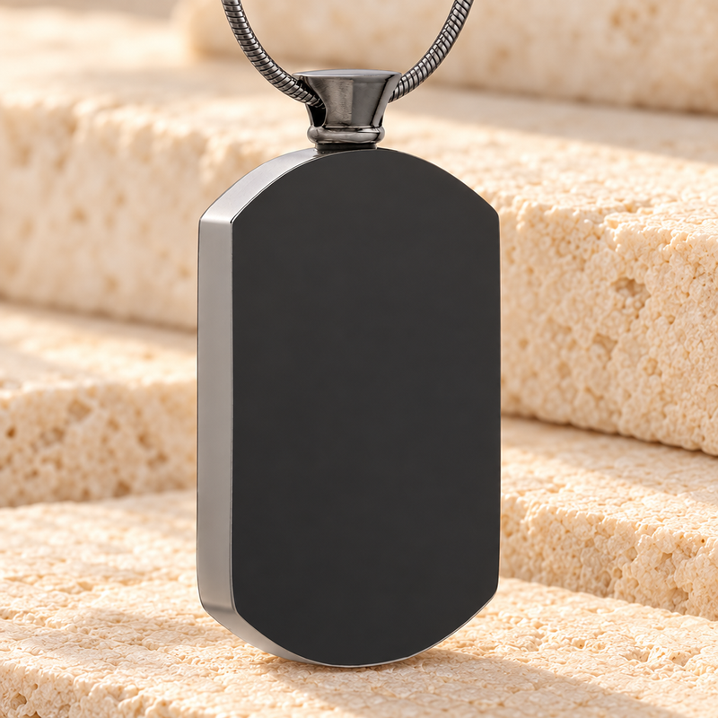Black Pleasant Rectangle Urn Pendant