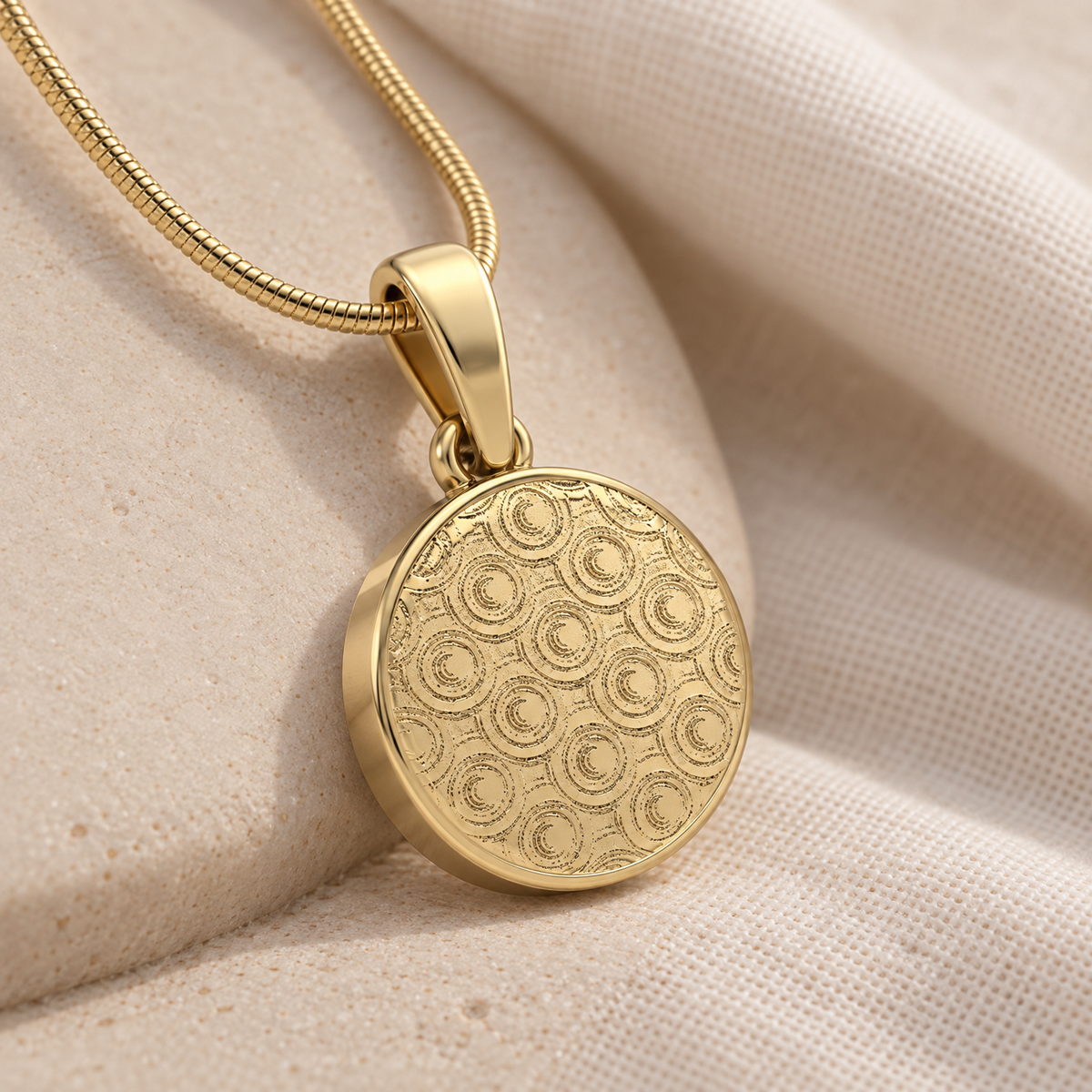 Gold Plated Circled Love Forever Sealed Memorial Jewelry — alternate view — evr20032gfs