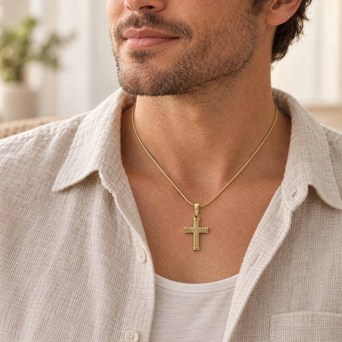 Gold Plated Cable Cross Forever Sealed Memorial Jewelry — lifestyle — evr20026gfs