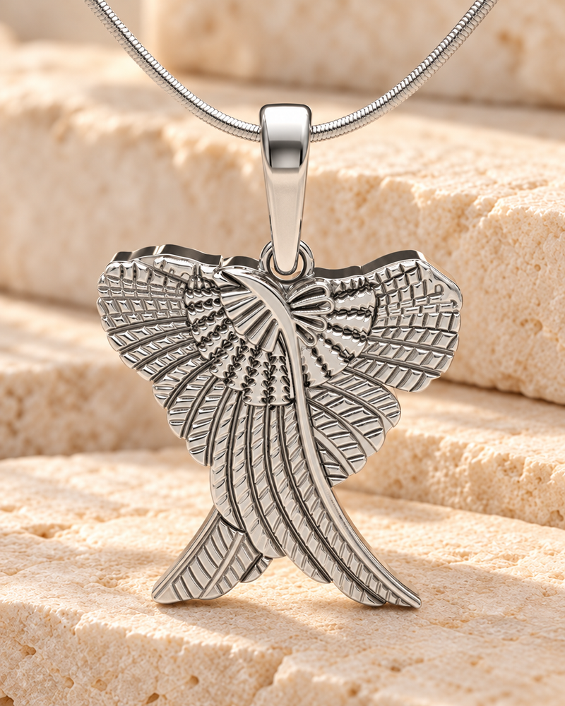 Solid 14K White Gold In Peace Forever Sealed Urn Pendant