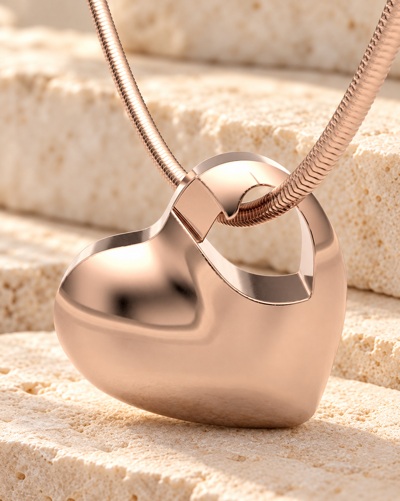 Small Candid Heart Rose Plated Forever Sealed Jewelry