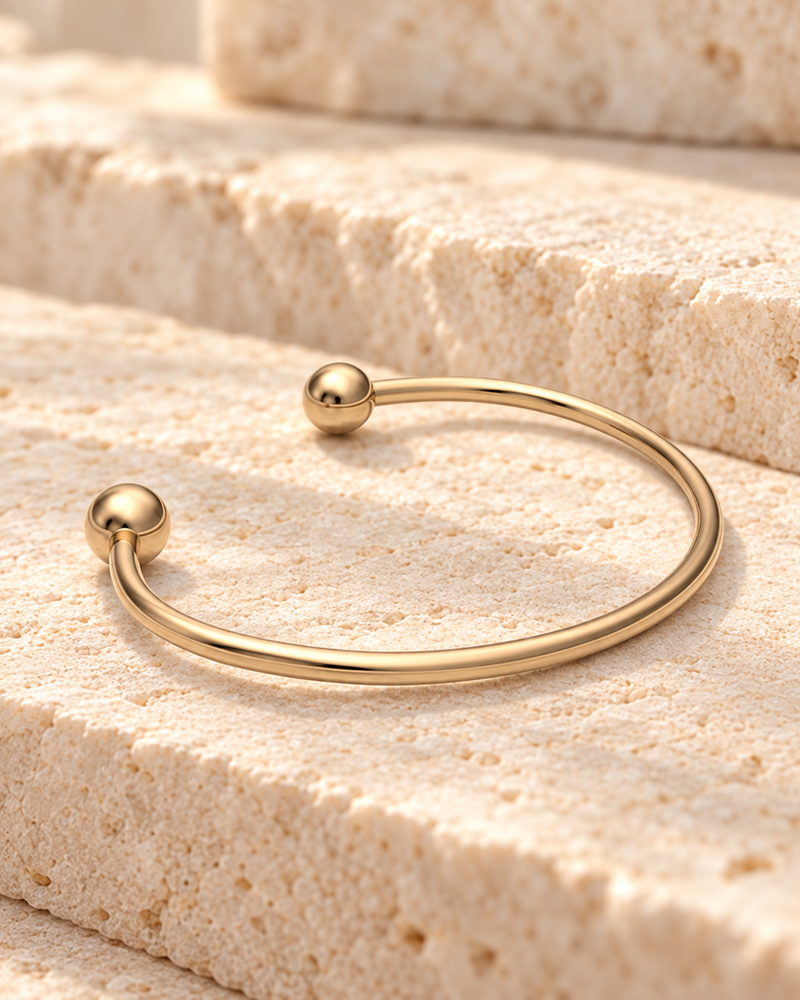 Solid 14k Gold Split Cape Forever Sealed Memorial Bracelet