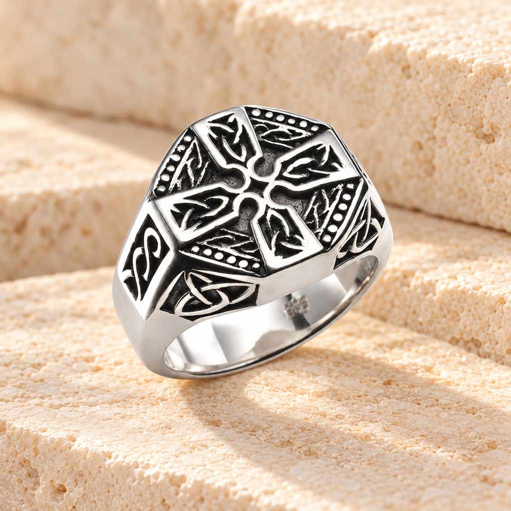 Silver Crossroads Urn Cremation Ring — main — evr602ss