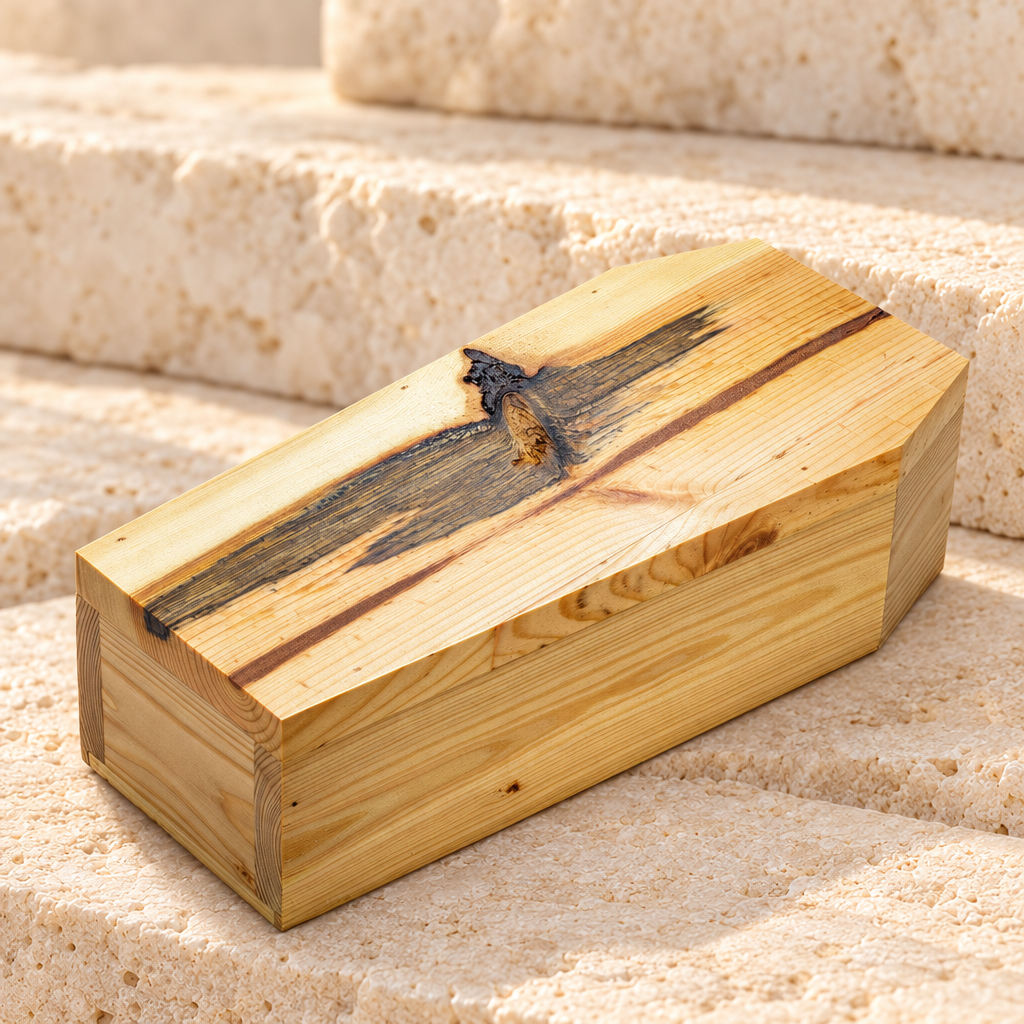 Knotty Pine Casket Cremation Urn — main — evr9179