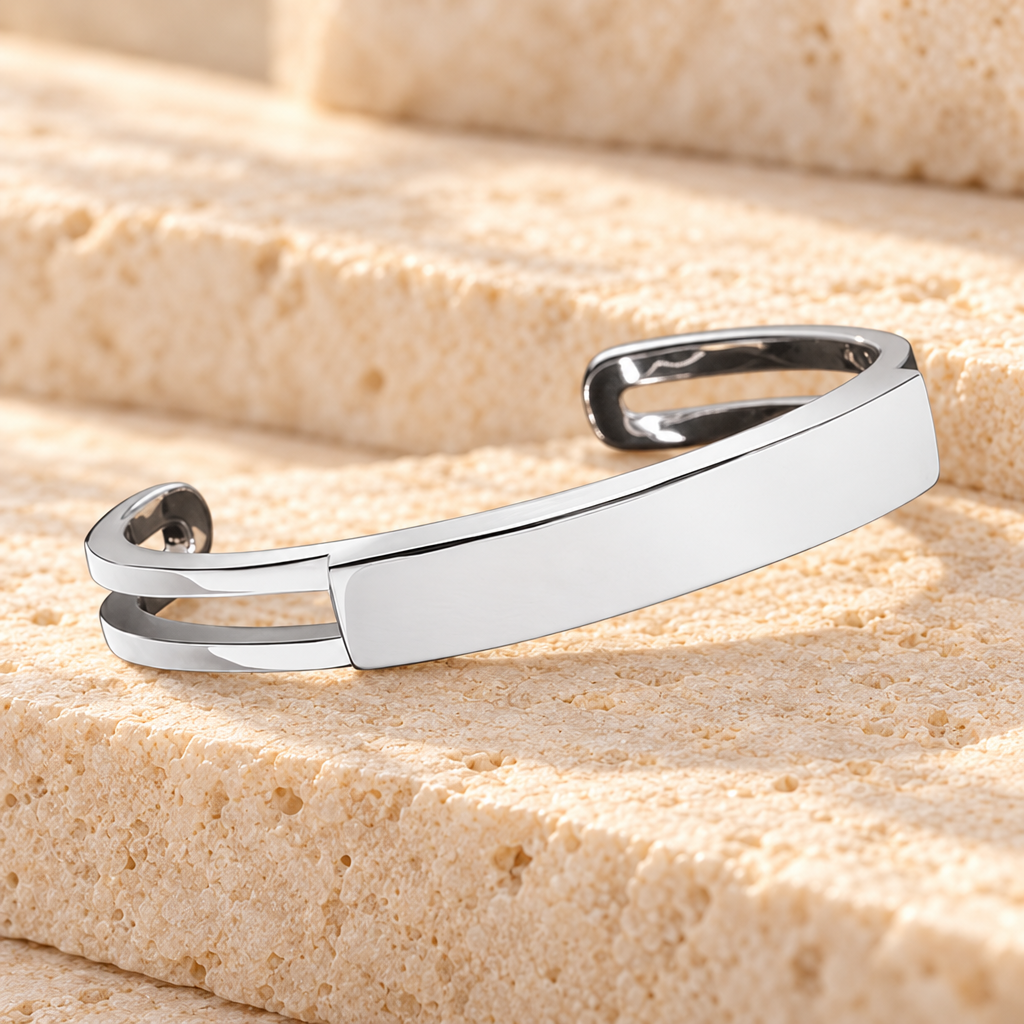Stainless Steel Men's Elegance Cuff Cremation Bracelet — main — evr6024ss