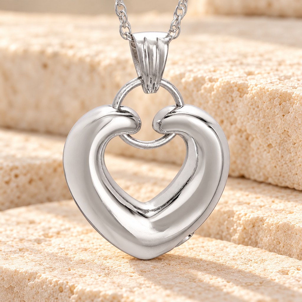 14K White Gold Loyalty Heart Cremation Charm — main — evr886wg