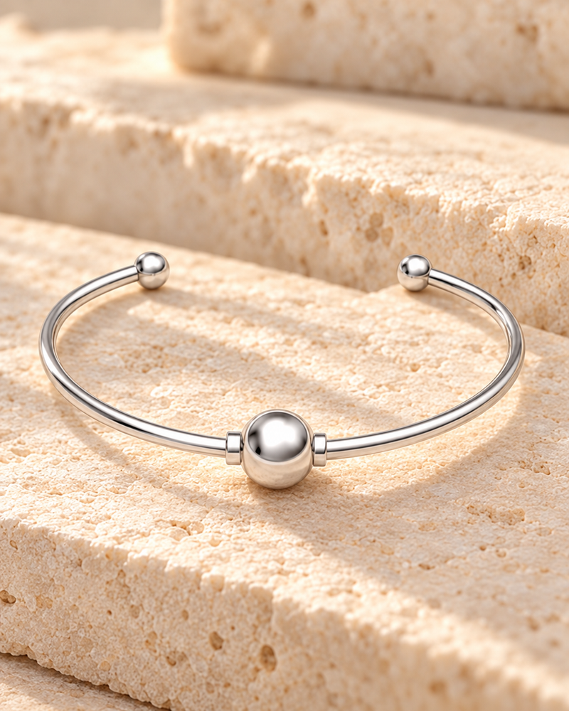 Solid 14K White Gold Fixed Cape Forever Sealed Memorial Bracelet