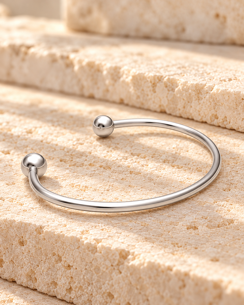 Solid 14k White Gold Split Cape Forever Sealed Memorial Bracelet
