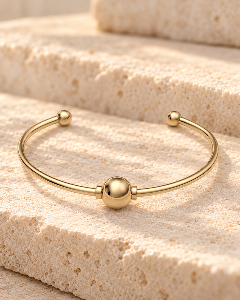 Solid 14K Gold Fixed Cape Forever Sealed Memorial Bracelet