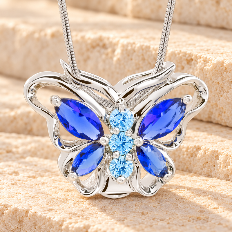 Sterling Silver Sparkle Butterfly Memorial Jewelry