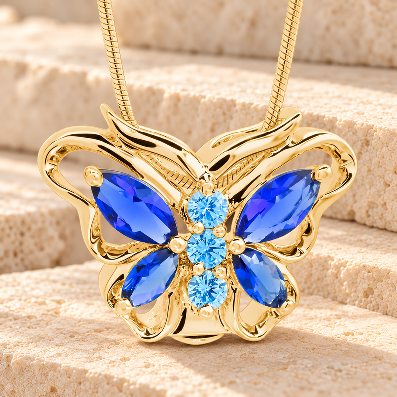 Gold Plated Sparkle Butterfly Memorial Jewelry