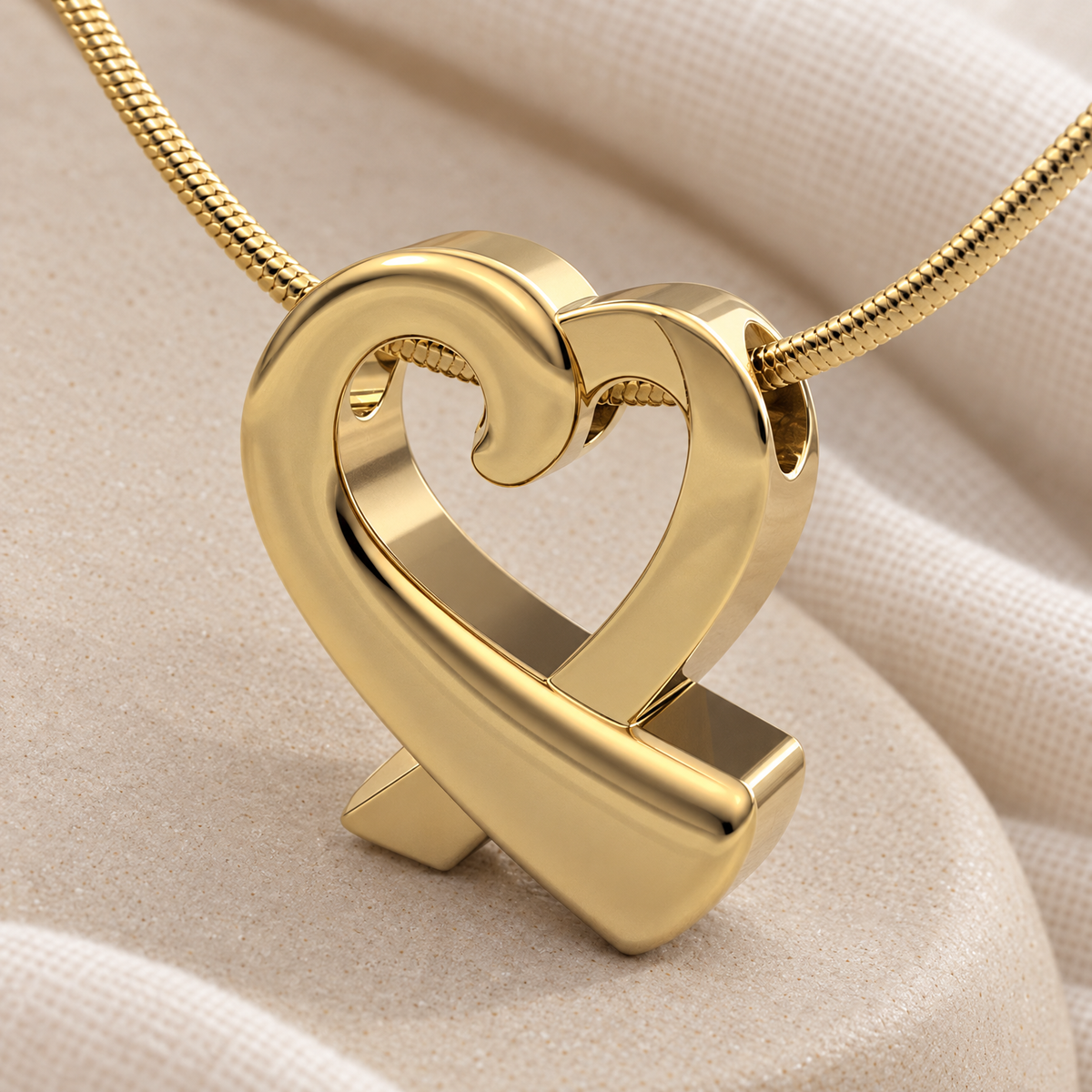 Gold Plated Folded Heart Forever Sealed Memorial Jewelry — alternate view — evr6181gfs