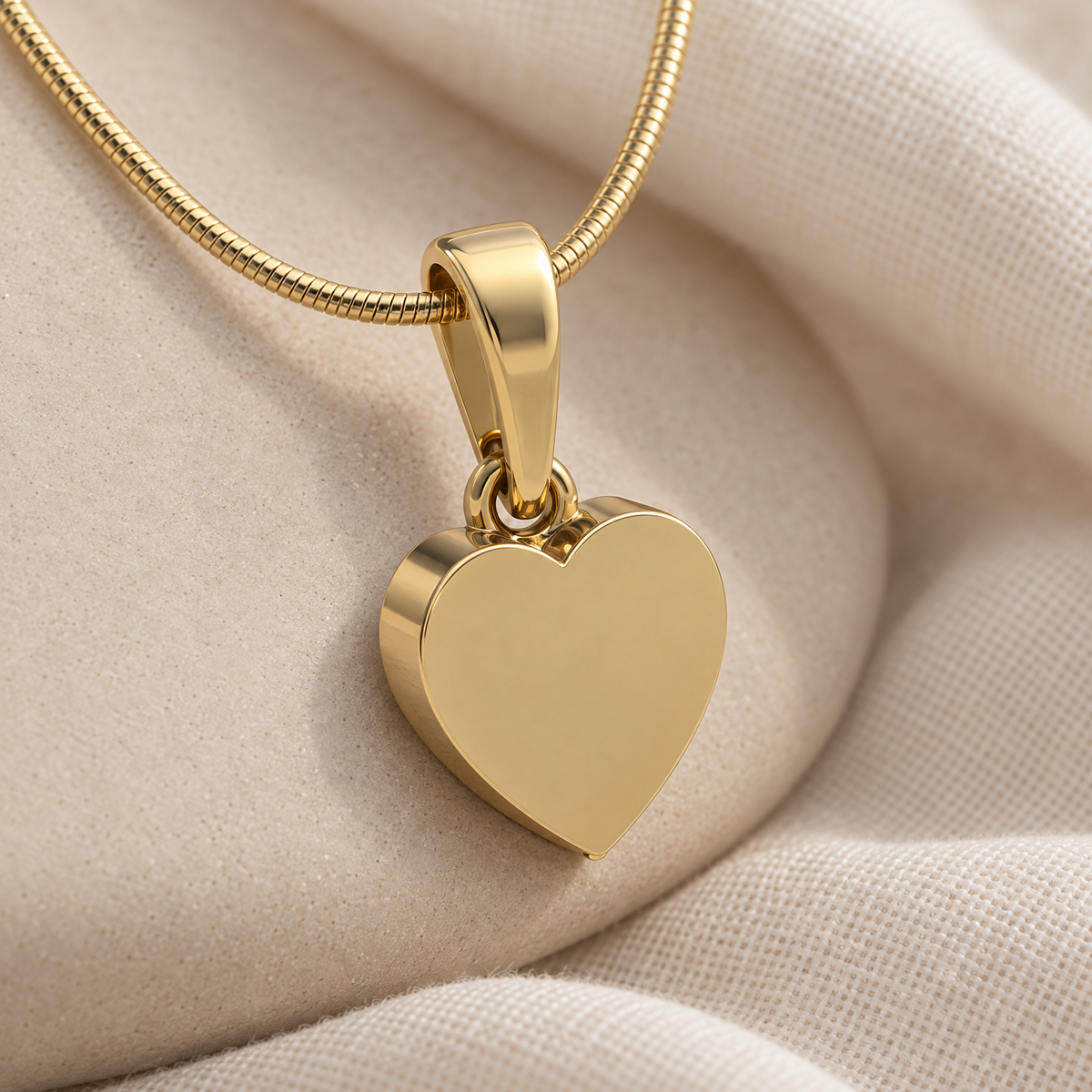 Gold Plated Simple Heart Forever Sealed Cremation Jewelry — alternate view — evr6447gfs