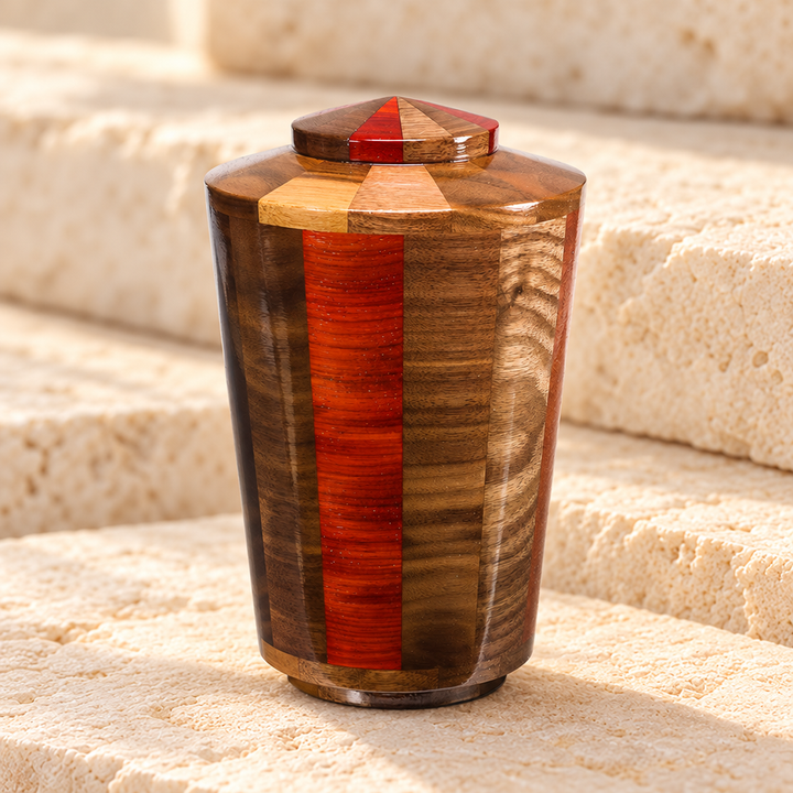 Small Trinity Urn in Black Walnut & Padauk