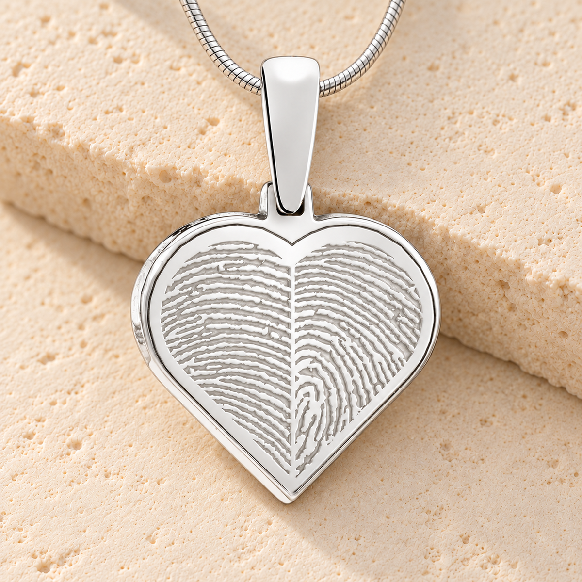 Sterling Silver Two Fingerprint Heart Fingerprint Necklace — main — evr4726ss