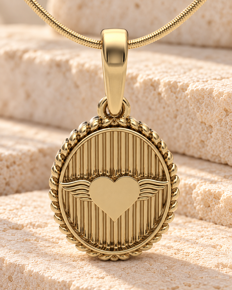 Gold Plated At Heart Oval Forever Sealed Memorial Jewelry