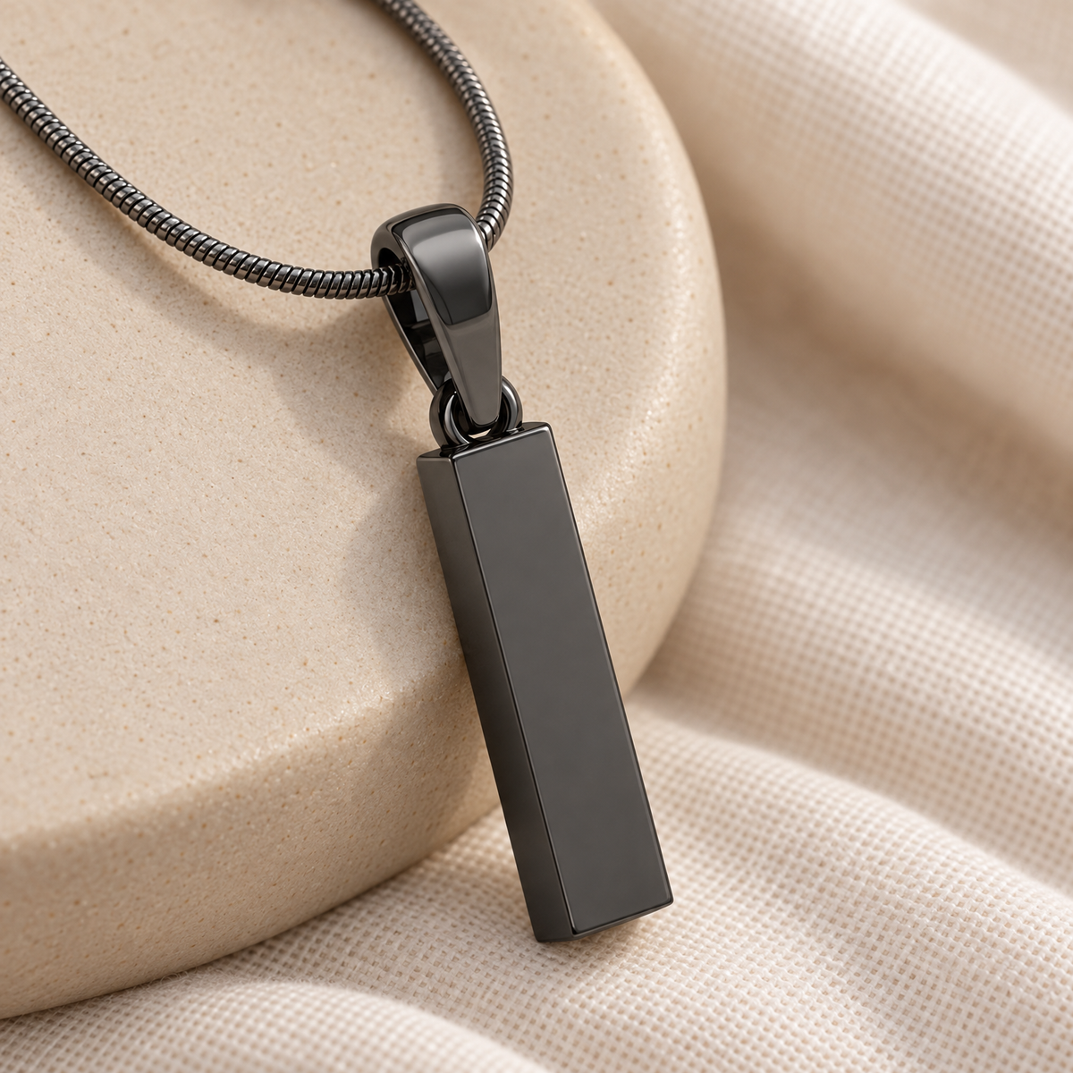 Black Plated Faithfulness Cylinder Forever Sealed Memorial Jewelry — alternate view — evr20029blfs