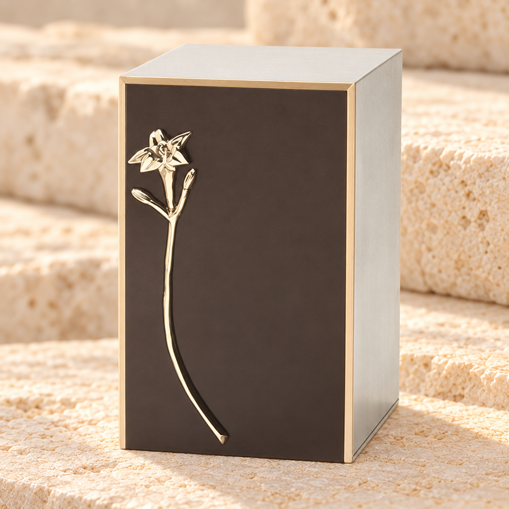 Artisan and Lily Bronze Cremation Urn — main — EC25CBUAR010