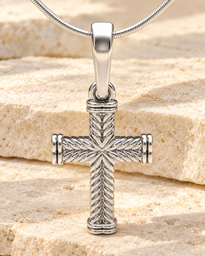 Cable Cross Forever Sealed Memorial Jewelry