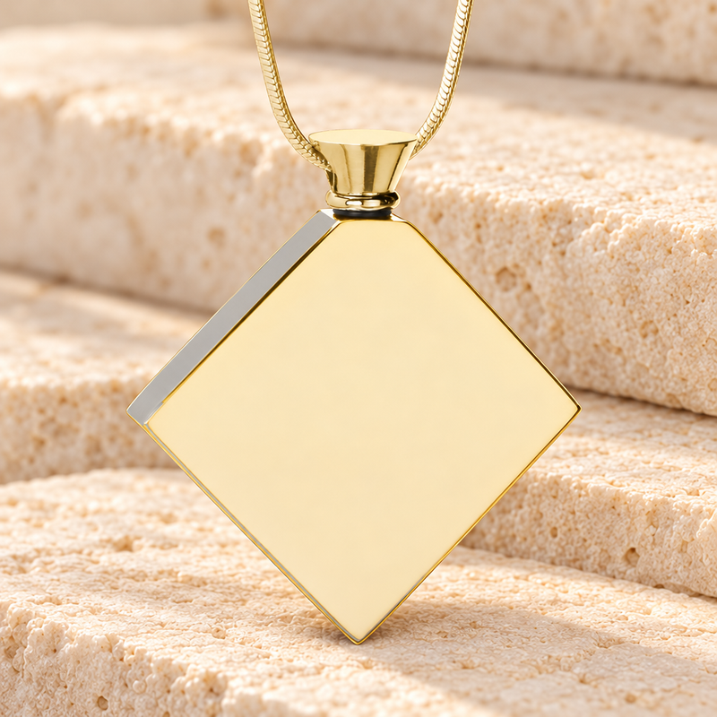 Gold Plated Quaint Diamond Urn Pendant